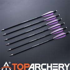 TOPARCHERY 12pcs 16" Bolts Carbon Arrows 8.8mm OD Arrows for bow Hunting