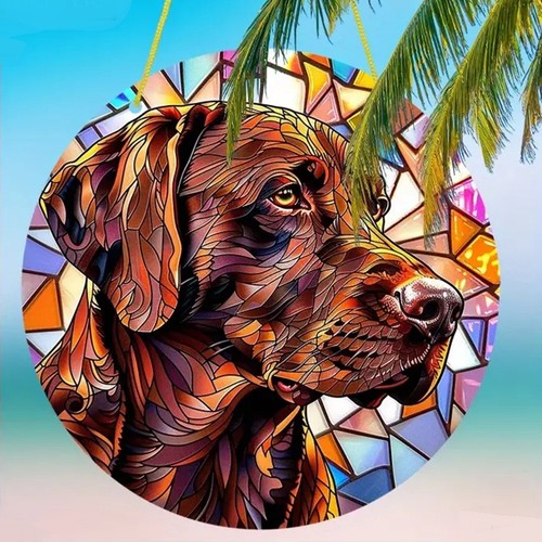 Brown labrador suncatcher dog - brown,
