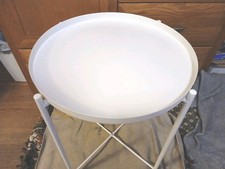 IKEA GLADOM Tray Table with Removable Top Steel 17+ Wide, 20+ Tall, All White 