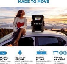 ION Block Rocker XL - Portable Bluetooth Outdoor Party Karaoke Speaker 220 Watts