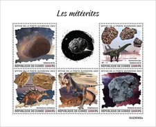 METEORITES Space Rocks/Minerals/Geology/Dinosaurs 4v-Stamp Sheet #1 2023 Guinea