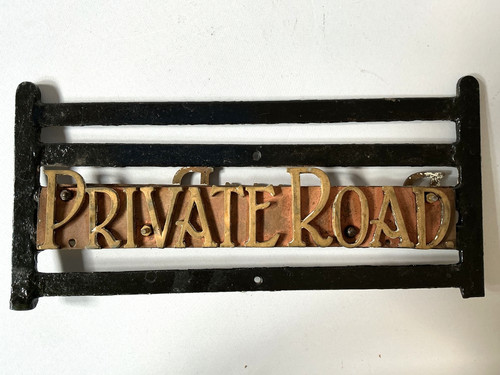Private road sign c 1930 - road",