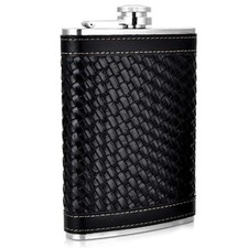 New Black Hip Flask Woven
