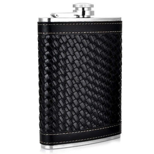 New black hip flask woven - new,