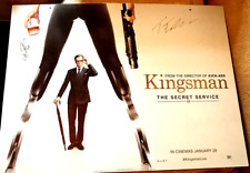 Taron Egerton & Colin Firth signed Kingsman huge 30x40" movie board. AFTAL COA