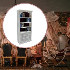 1/12 Dollhouse Bookcase Model Miniature Furniture DIY Fitments Mini Bookshelf