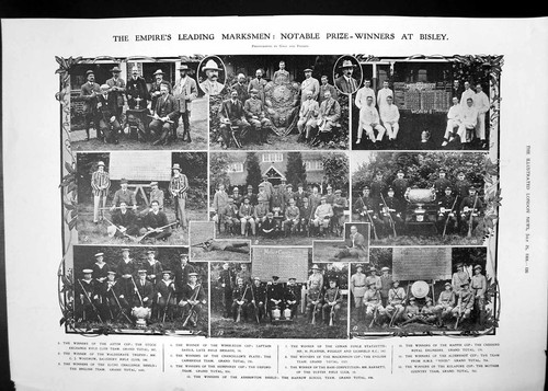 Antique old print marksmen - antique,