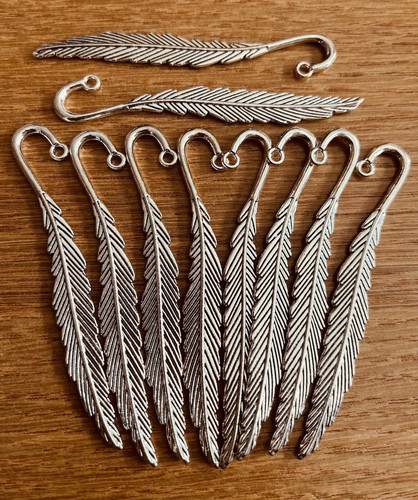 Silver metal feather - metal,