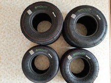 SET OF 4 MOJO D2XX SLICK KART RACING TYRES USED  7.1 / 11.0 - 5  4.5 / 10.0 - 5