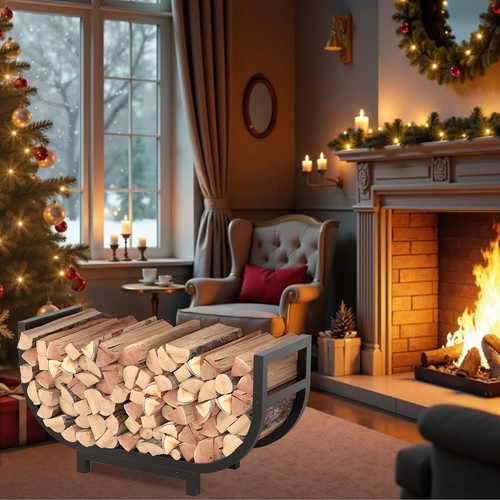 Metal log rack firewood - rack,