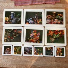 Country Style Cork Board Place Mats. Used But Good. 6 Large 6 Coasters