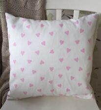 Clarke and Clarke Shabby Chic Vintage White & Pink Hearts 16" Cushion Cover
