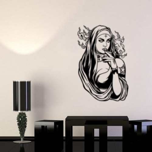 Smoking nun gothic - gothic, design