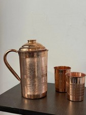 Pure Copper Jug for Water, 2 x Cups set - Pure Copper