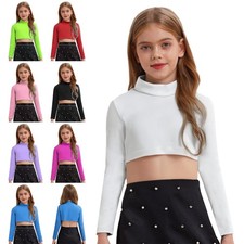 UK Girls Kids Long Sleeve Crop