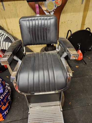 Vintage barbers chair with - barbers,