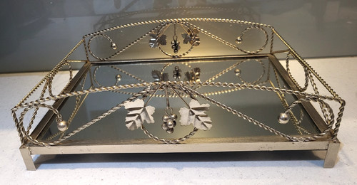 Vintage mirrored tray - vintage,