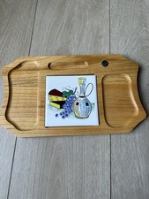 Vintage Daysun Wooden Cheese Board with Ceramic Tile Insert Kitchenalia