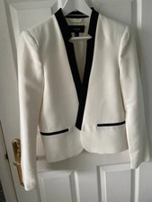 Mango - Tuxedo style black & white blazer - Size M