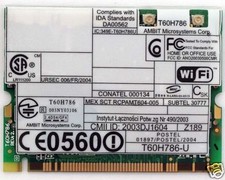 IBM 11B/G 108Mbps Wireless Mini PCI T40 T41 T42 R50 X31