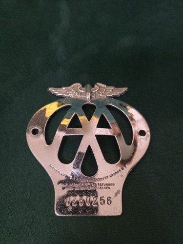 Vintage chrome car badge - chrome, aa