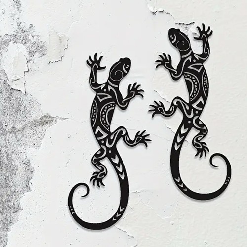 Gecko silhouettes wrought iron - silhouettes,