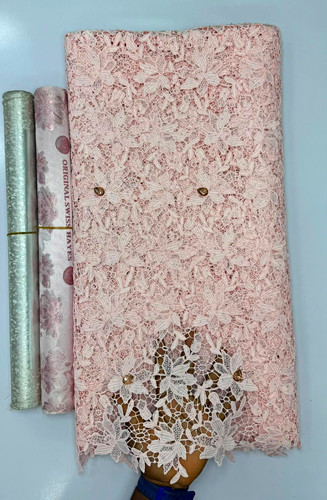 5yard blush pink floral beaded - 5yard,