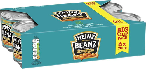Heinz baked beans 6x200g - beans,