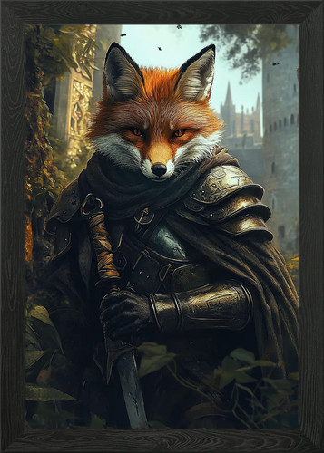 Heroic fox warrior - warrior, wall
