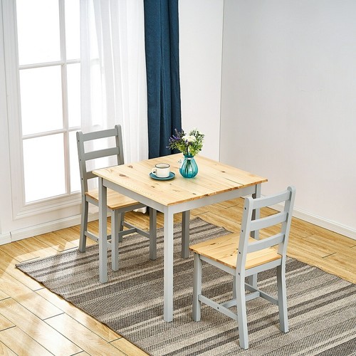 Compact solid pine wood dining - solid,