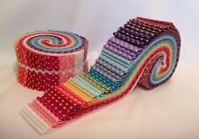Polka Dot Rainbow Jelly Rolls, Fat Quarters, Quilting & Patchwork Packs JR27