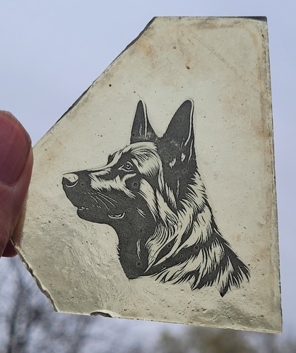 Stained glass german shepherd - german,