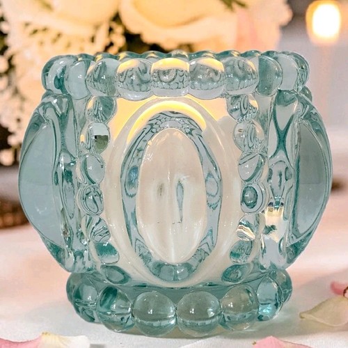 Vtg aqua glass - vtg, tealight/votive