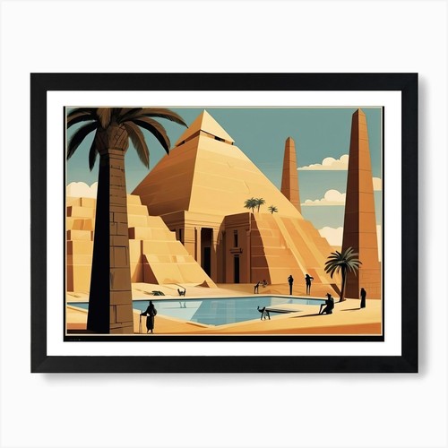 Vintage cubism pyramids - cubism, of