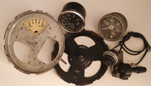 Vintage car gauges dashboard - vintage,