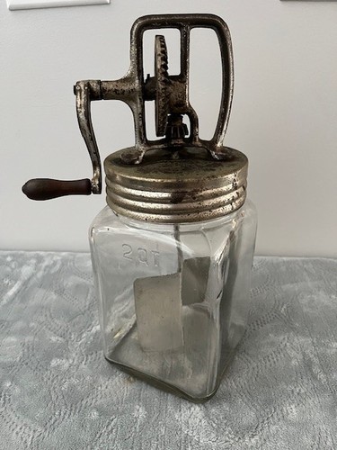 Antique 2qt butter churner jar - antique,