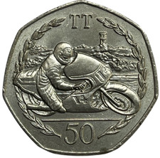 ISLE OF MAN 50P / FIFTY PENCE - TT - TOURIST TROPHY MOTORCYCLE RACES