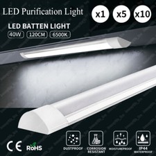 LED Batten Light 6500K Daylight Fluorescent Strip Light Slim Fitting Garage Lamp