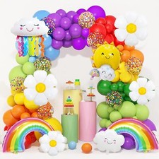 Rainbow Balloon Arch Kit - Rainbow Birthday Party Decorations with Rainbow Ball