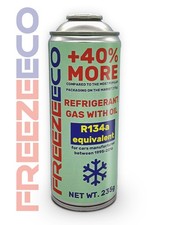 FreezeECO R12/R134a Aircon Top Up Refrigerant Gas with Oil (400ml)  AC Refill