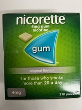 Nicorette Original Flavour 4mg 210 Pieces Chewing Gum Expiry 05.27 Stop Smoking