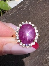 18ct Gold Star Ruby And Diamond Cluster Ring 8.89ct