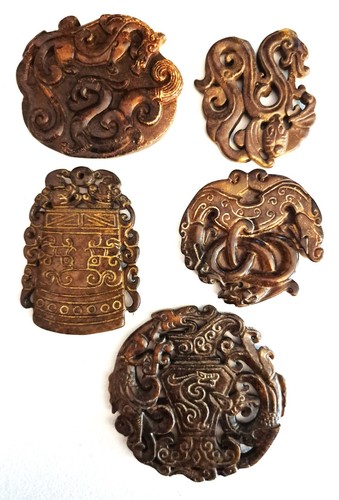 Collection five carved jade - of,