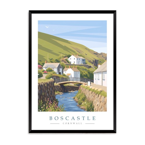 Boscastle travel poster - boscastle,