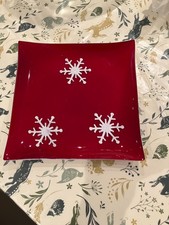 Dunelm Decorative Christmas Snowflake Plate/Candle Plate  New