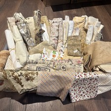 ? Cream, White & Patterned Fabric Bundle Sewing, Quilting, Craft