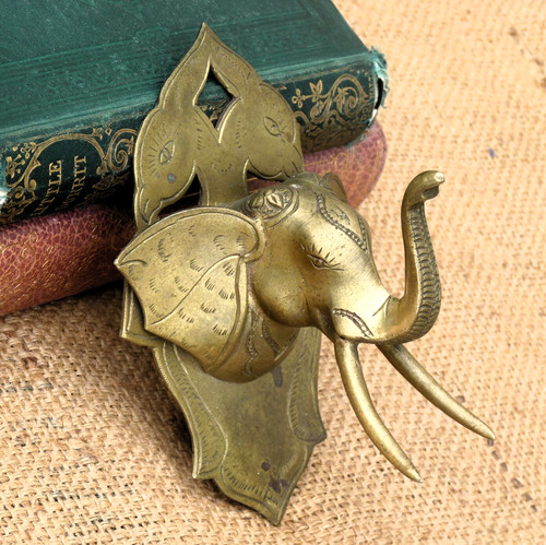 Vintage brass elephant - brass,