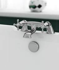 Nuie Viscount Range Victoria Traditional Bath Mixer Tap - Chrome - Part No:X363
