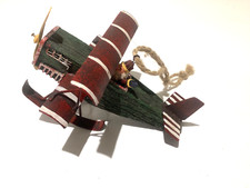 Father Christmas Flying Sea Plane Hanging Christmas Tree Bauble / Decoration