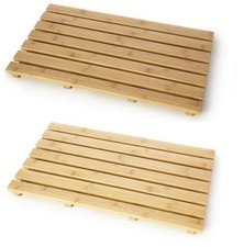 Natural Wood / Bamboo Wooden Duckboard Rectangular Bathroom Bath Shower Mat 